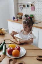 Load image into Gallery viewer, Montessori wooden toddler toys, safe wooden knife and cutting board for kids, gift for kids
