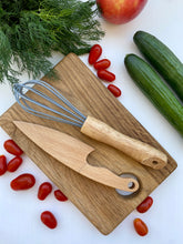 Load image into Gallery viewer, Safe Wooden Knife for Kids and Small Whisk set, Children's Utensil Montessori Knife, Toddler Butter Knife Vegetable and Fruit Cutter
