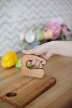 Load image into Gallery viewer, Montessori wooden toddler toys, safe wooden knife and cutting board for kids, gift for kids

