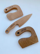 Load image into Gallery viewer, Personalised Safe Wooden Knife for Kids, Kids Utensil Montessori Knife, Beech Wood
