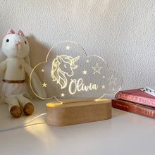 Load image into Gallery viewer, Personalized Cute Unicorn Baby Night Light, Kids and Baby Custom Name Night Light, Baby Girl Boy Gift, New Baby Gift - Kids Room Decor
